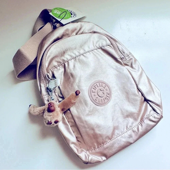 NWT Kipling Klynn Quartz Metallic Sling Backpack - Picture 2 of 12